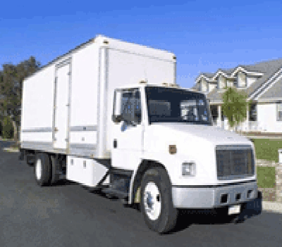 Moving company truck for yogurt stores move